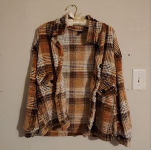 SHEIN Fuzzy Button Jacket sz M